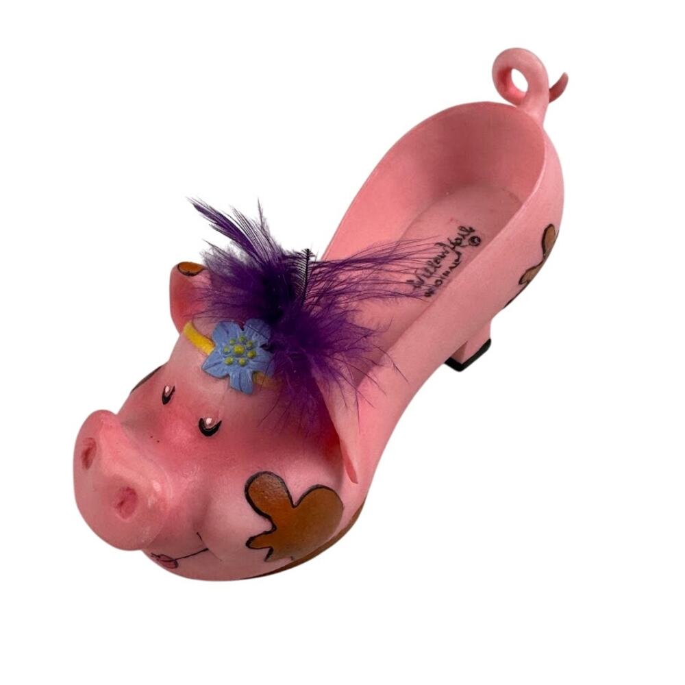 Willow Hall Shoo Shoo Figurine – Oink Oink – Pig High Heel Shoe #20